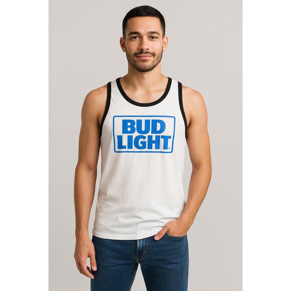 Bud Light Logo Tank Top by District - Size L, 100% Cotton - Picture 1 of 5